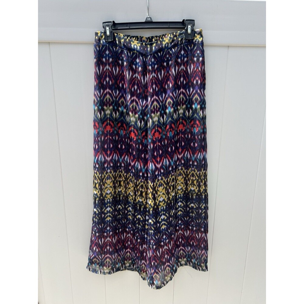 Bisou Bisou Pants Womens XS Wide Leg Palazzo Colorful Michele Bohbot